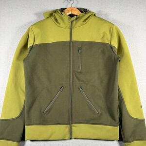 Nikita Womens XL Full Zip Colorblock Hoodie Olive Lime Green Fleece Lined Jacket